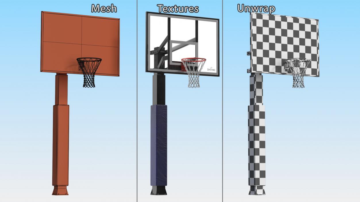 3D model Ground Outdoor Basketball Hoop