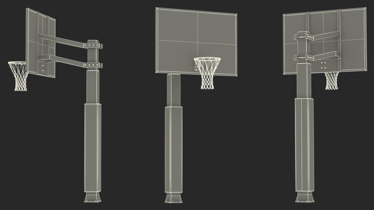 3D model Ground Outdoor Basketball Hoop