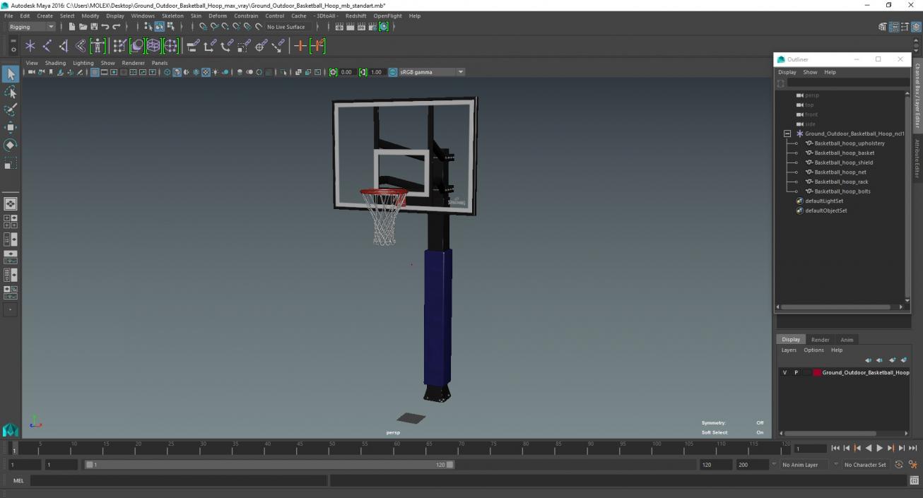 3D model Ground Outdoor Basketball Hoop