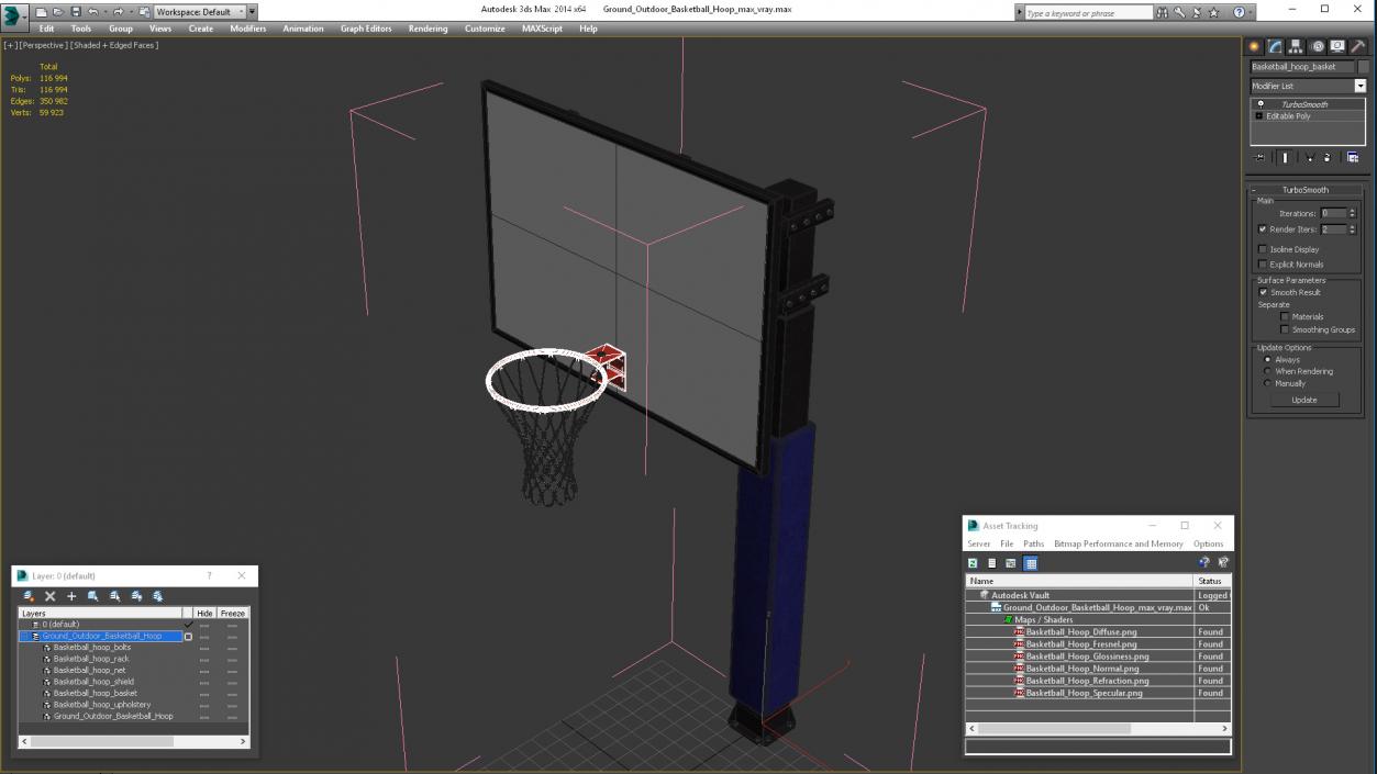 3D model Ground Outdoor Basketball Hoop