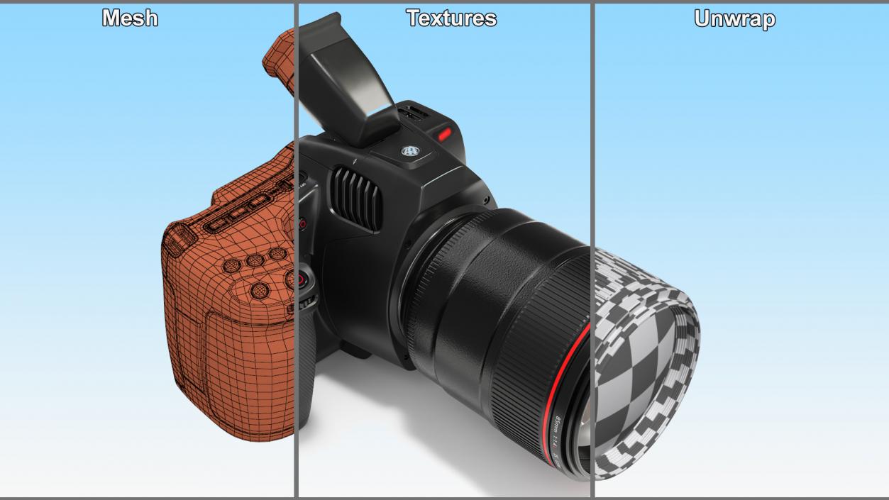 Professional Cinema Camera Premium with Lens 3D model