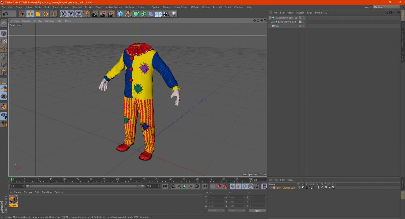 3D model Boys Clown Suit