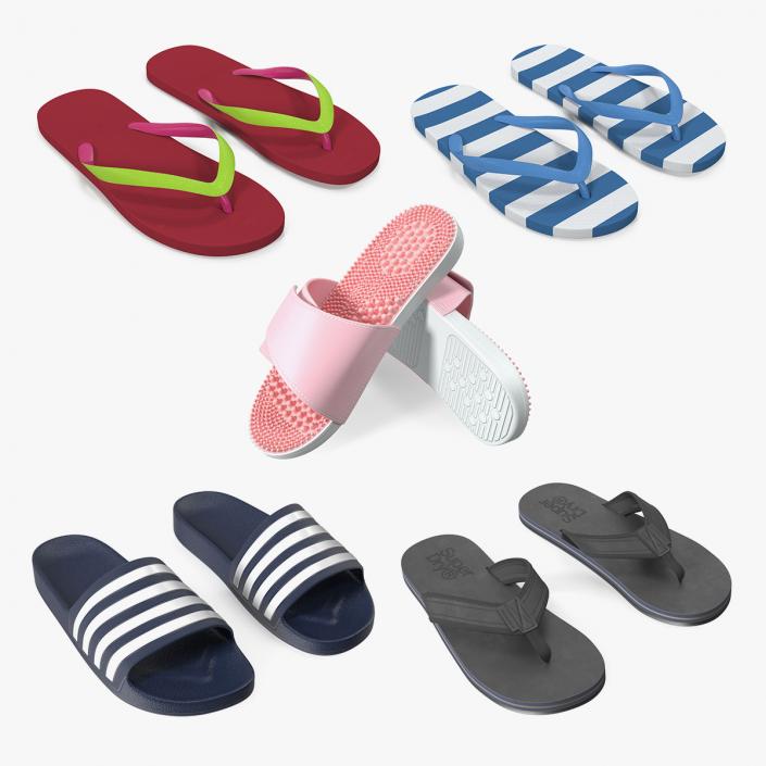 Flip-Flops Slippers Collection 3 3D