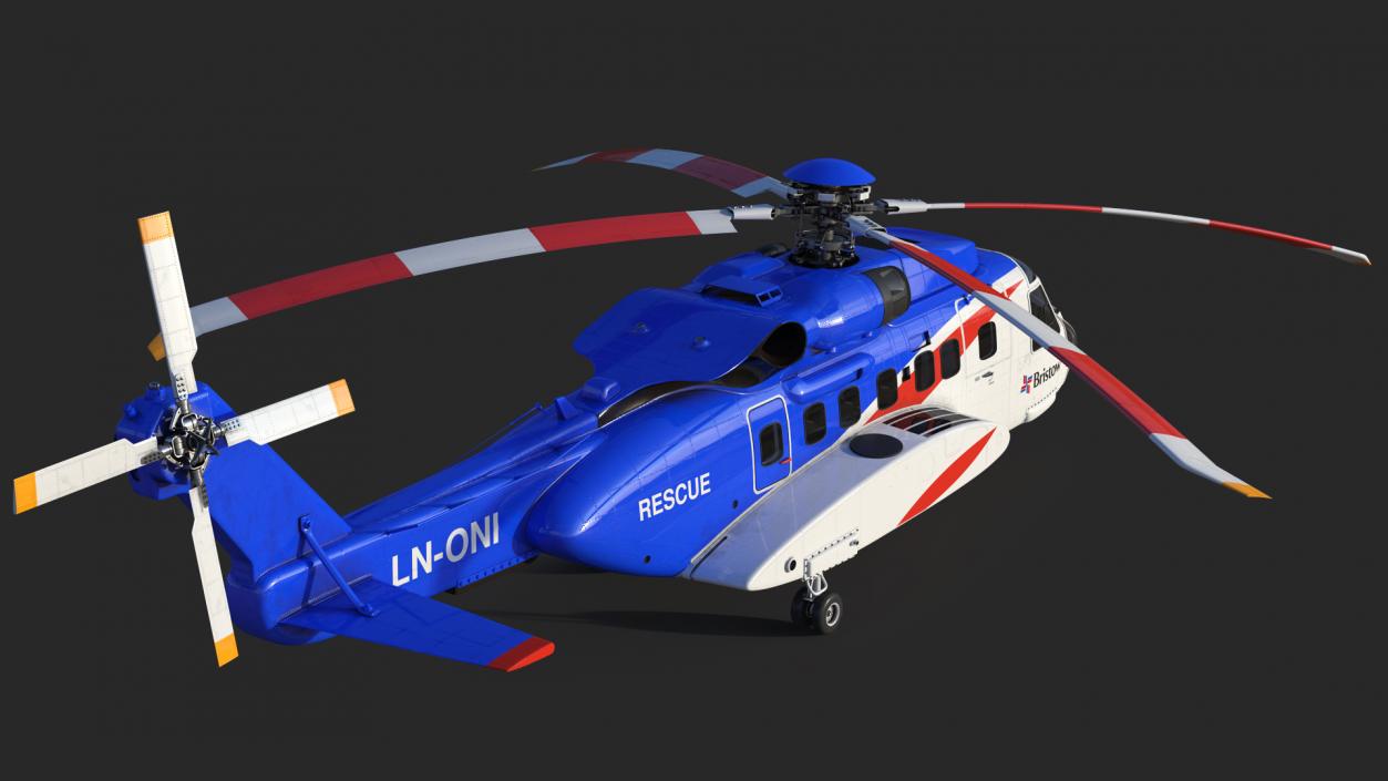 Sikorsky S-92 Civil Helicopter Rigged 3D