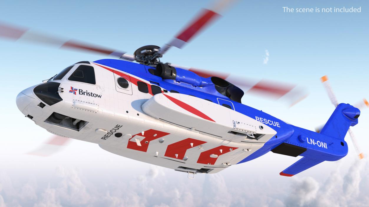 Sikorsky S-92 Civil Helicopter Rigged 3D