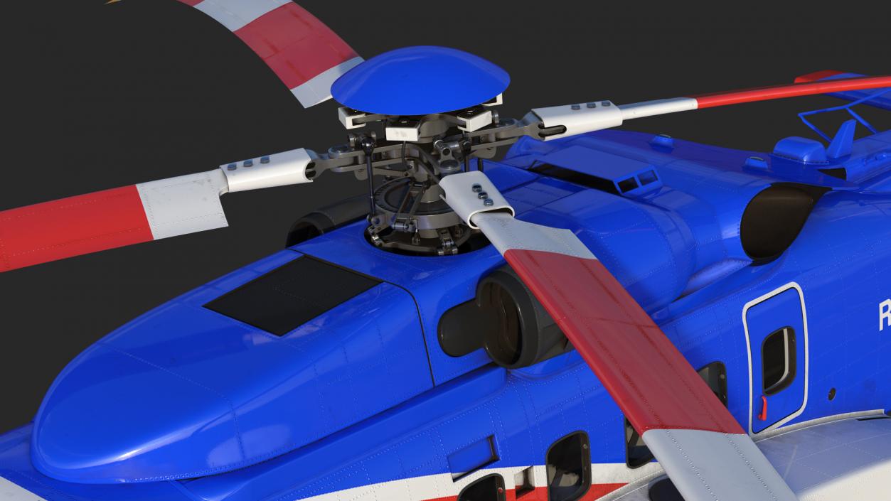 Sikorsky S-92 Civil Helicopter Rigged 3D