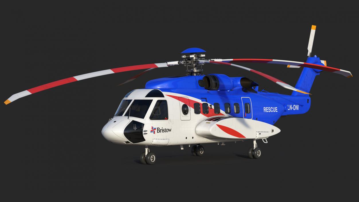 Sikorsky S-92 Civil Helicopter Rigged 3D