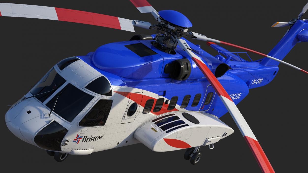 Sikorsky S-92 Civil Helicopter Rigged 3D