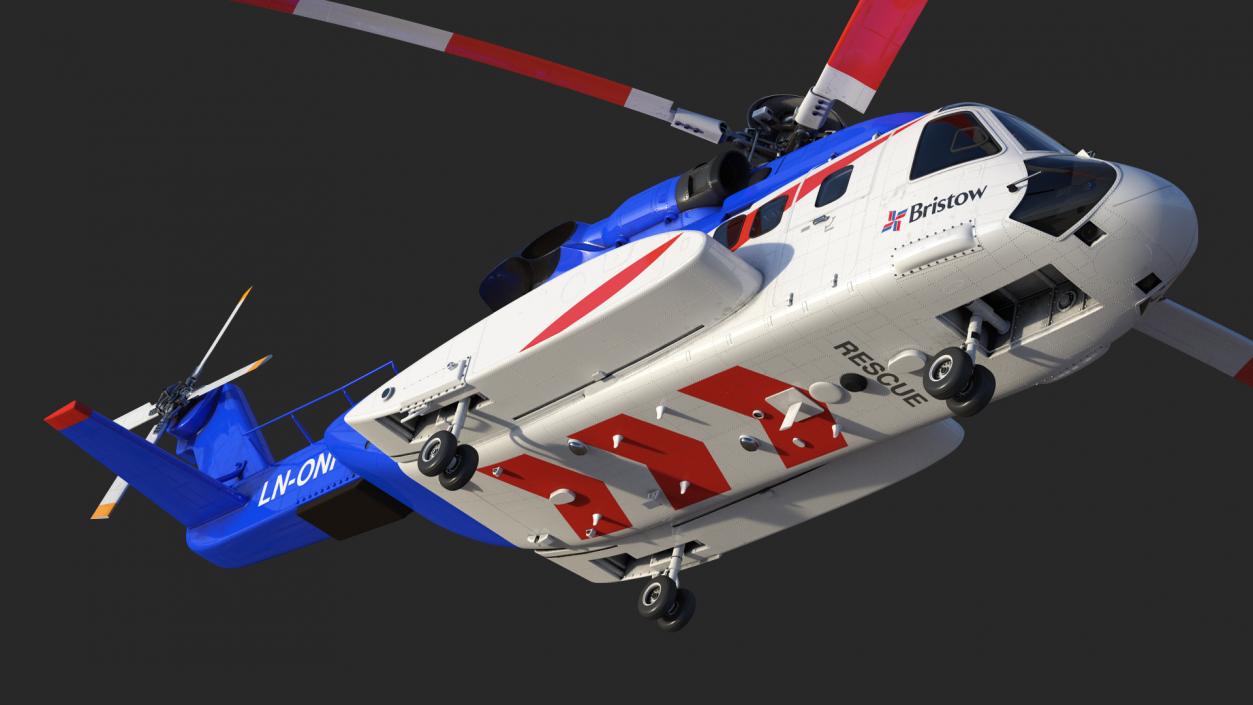 Sikorsky S-92 Civil Helicopter Rigged 3D