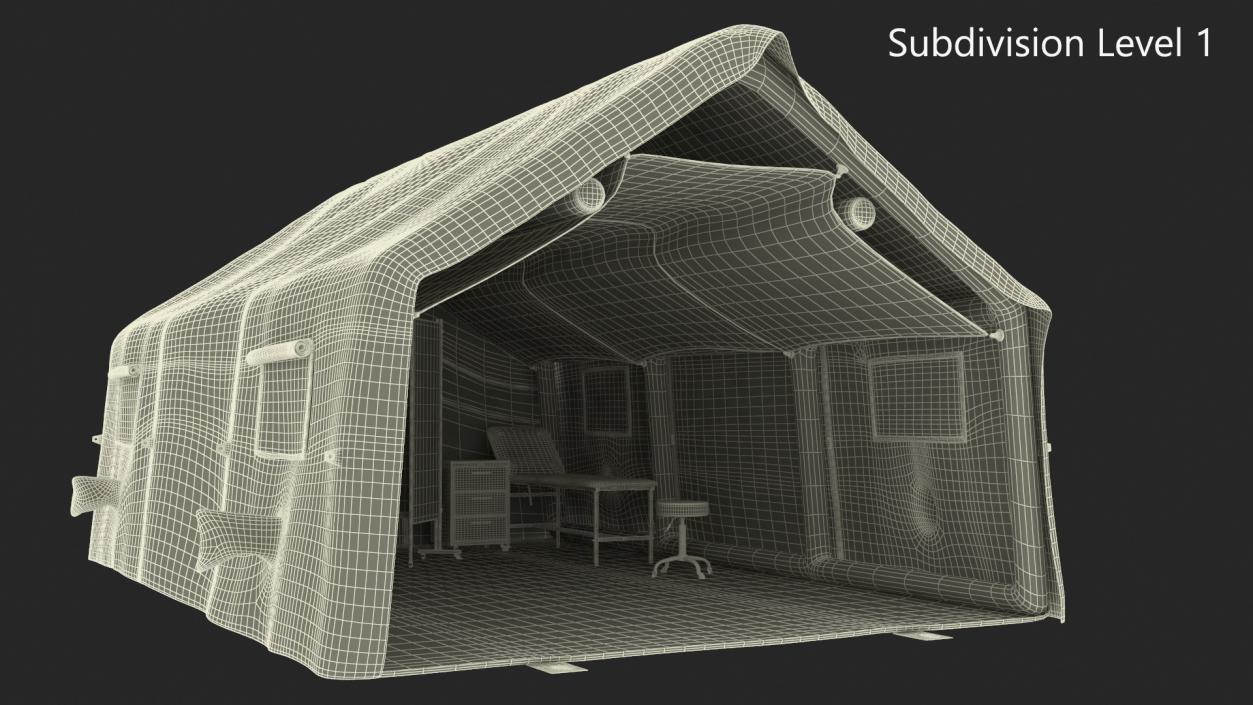 3D Equipped Medical Tent