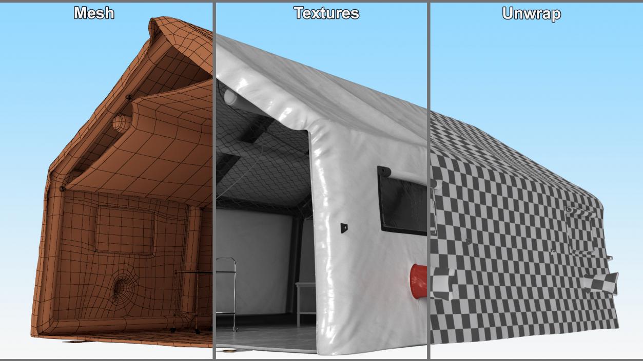 3D Equipped Medical Tent