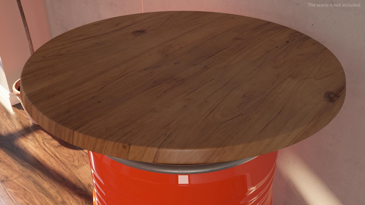 Upcycled Oil Drum Bar Table 3D