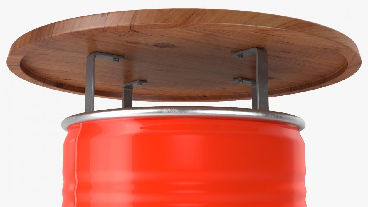 Upcycled Oil Drum Bar Table 3D