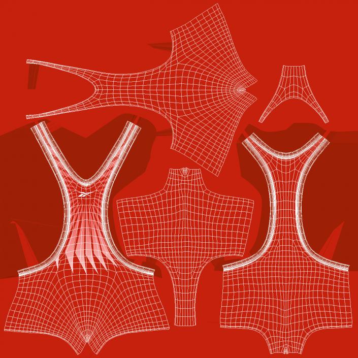 Athletic Strong Male in Reebok Red Leotard Rigged 3D model