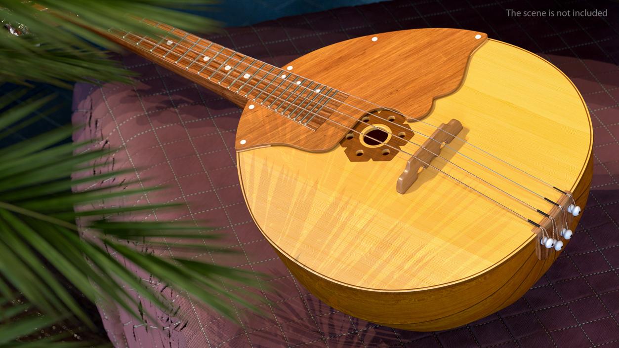 Domra Prima Four String Folk Instrument 3D model