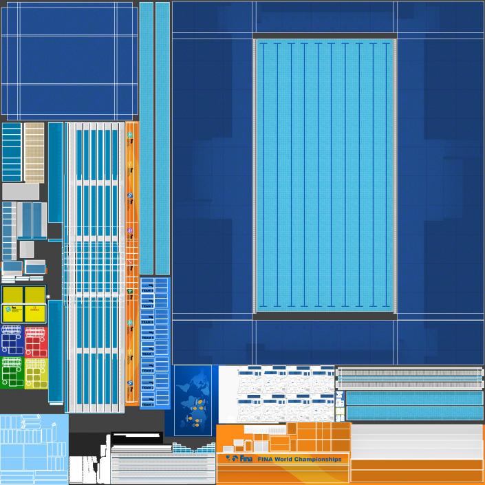 3D Olympic Swimming Pool FINA Standards