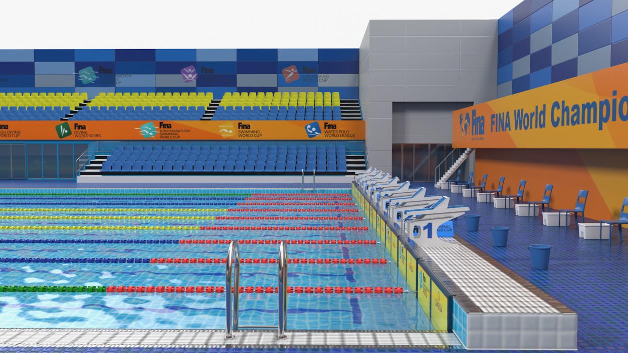 3D Olympic Swimming Pool FINA Standards