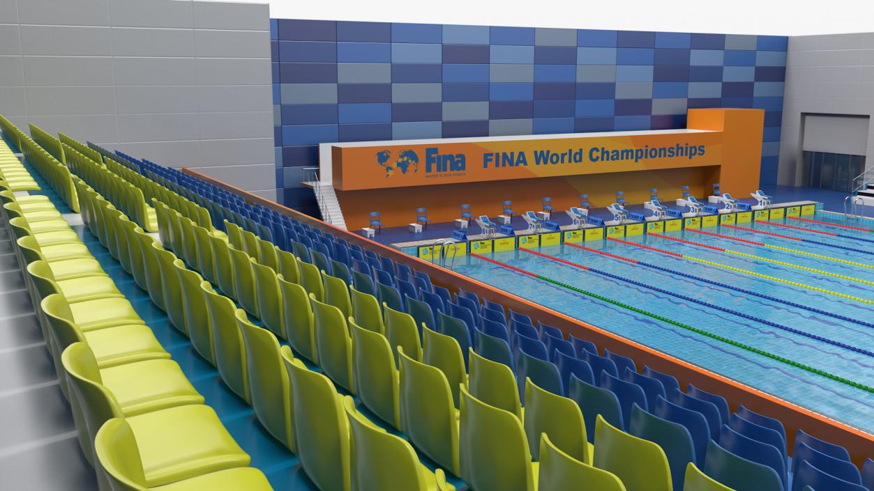 3D Olympic Swimming Pool FINA Standards