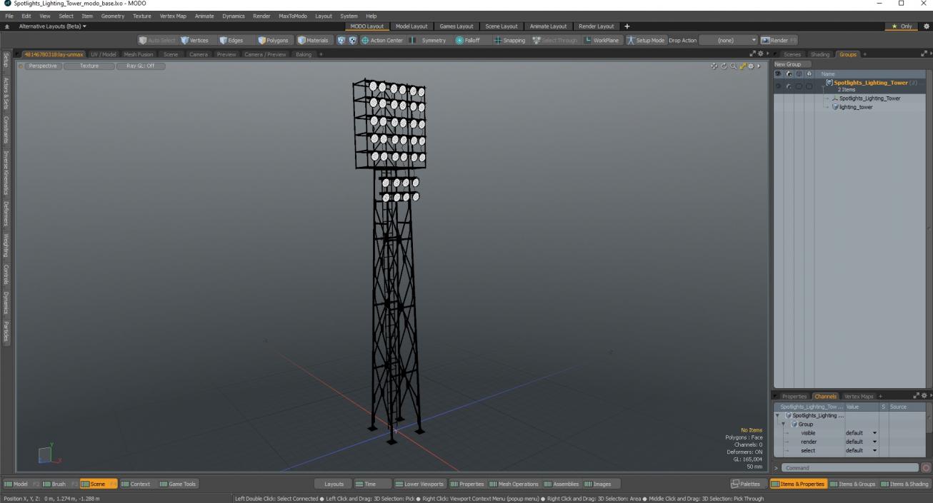 3D model Spotlights Lighting Tower