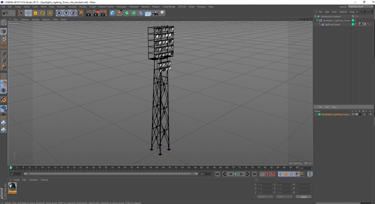 3D model Spotlights Lighting Tower