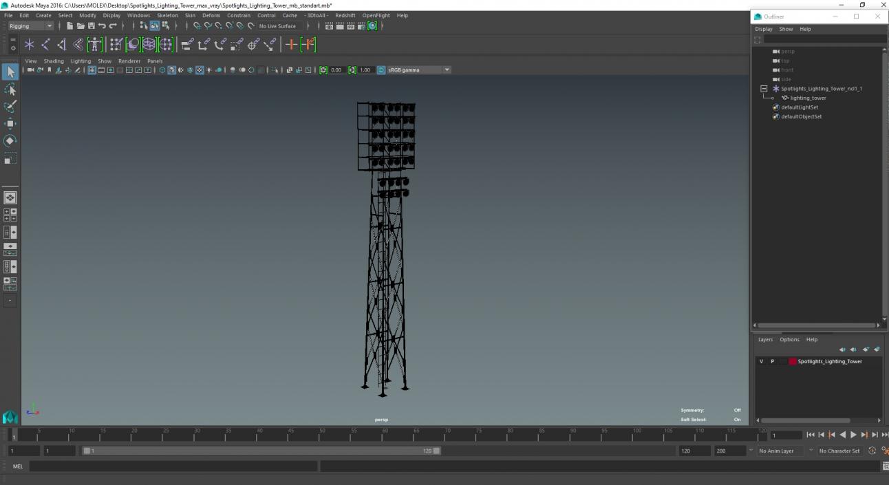 3D model Spotlights Lighting Tower