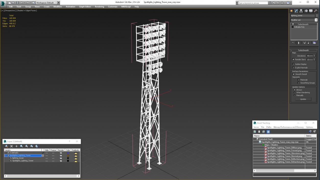 3D model Spotlights Lighting Tower