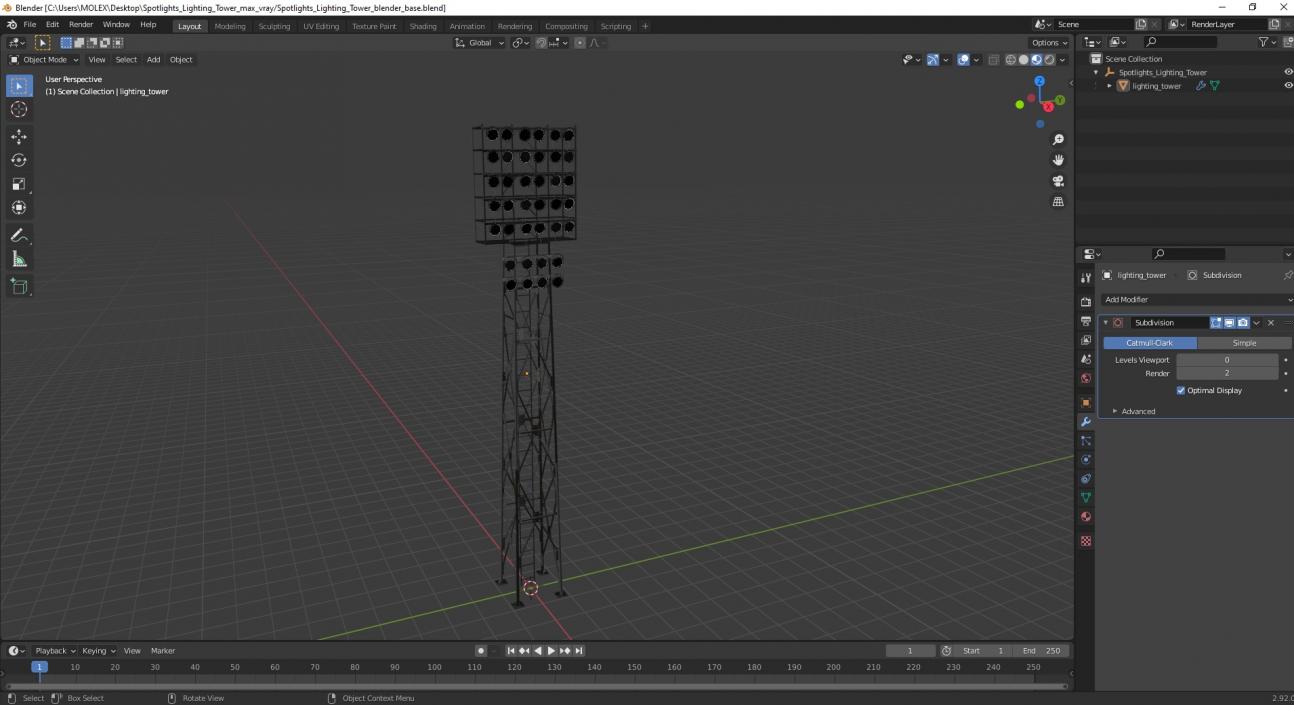 3D model Spotlights Lighting Tower