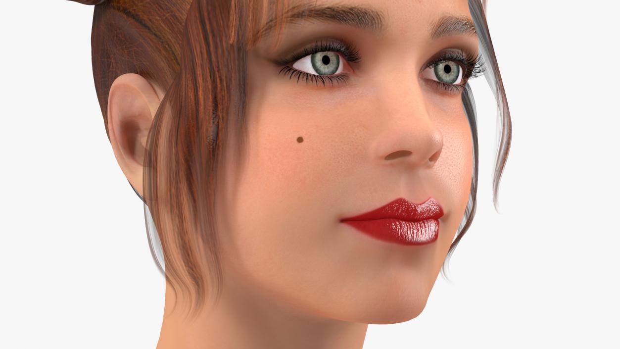 Teenage Girl Head 3D