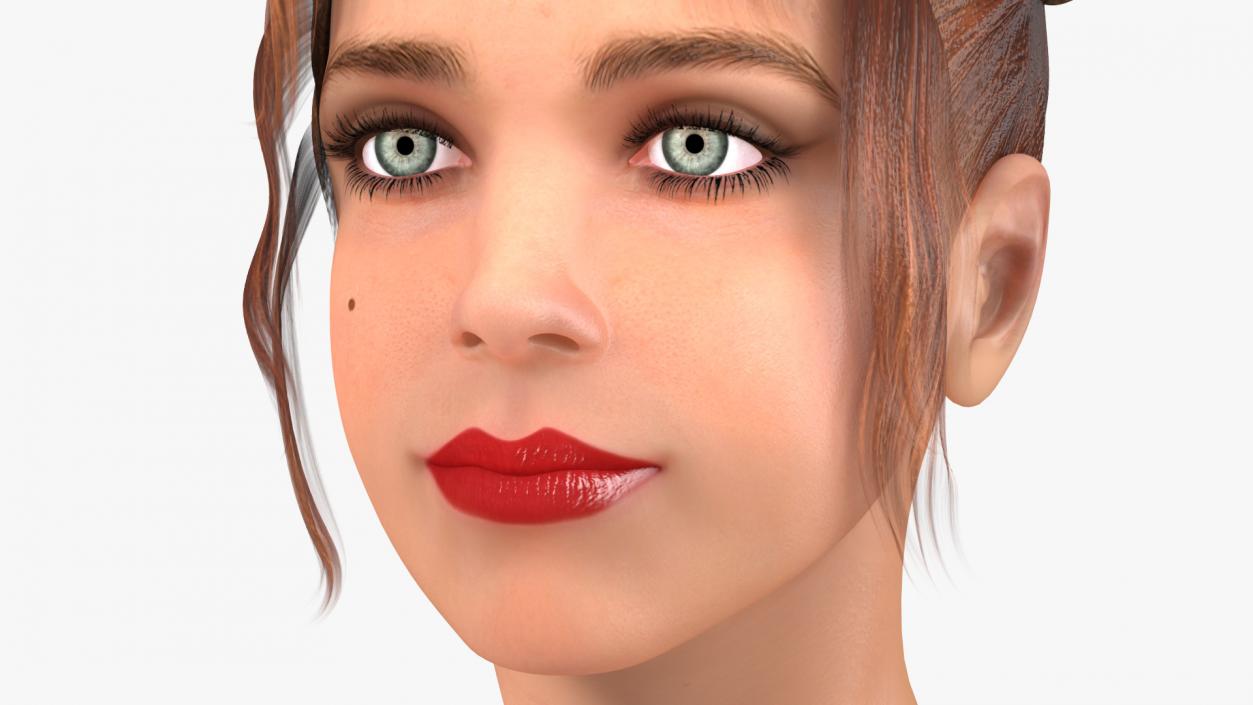 Teenage Girl Head 3D