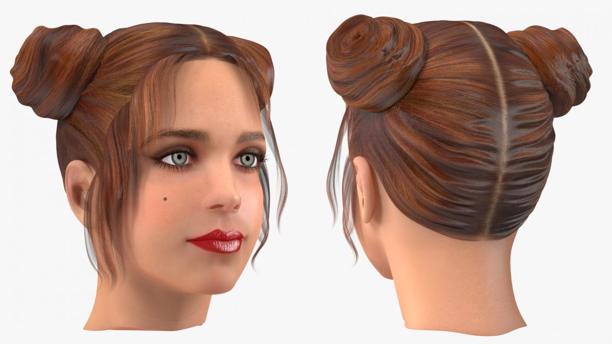 Teenage Girl Head 3D