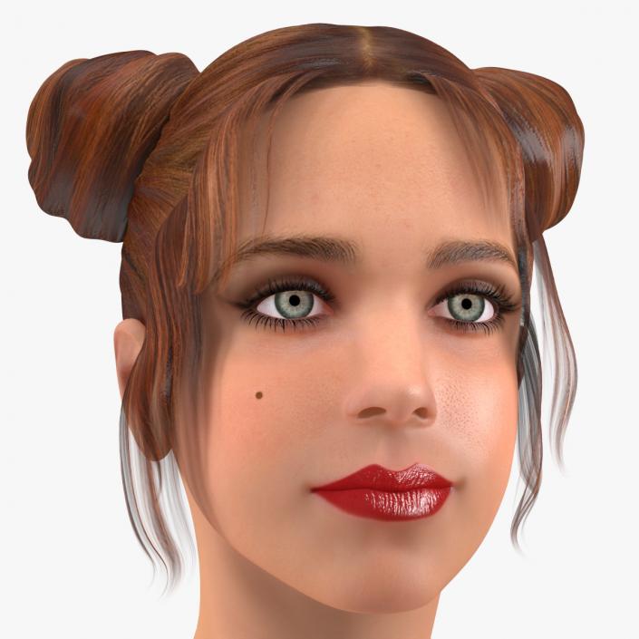 Teenage Girl Head 3D