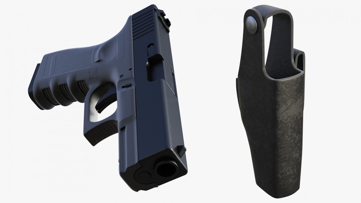 Gun in Tactical Belt  Holster 3D model