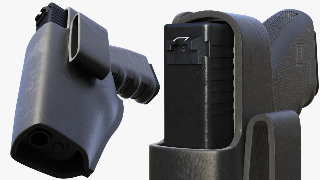 Gun in Tactical Belt  Holster 3D model