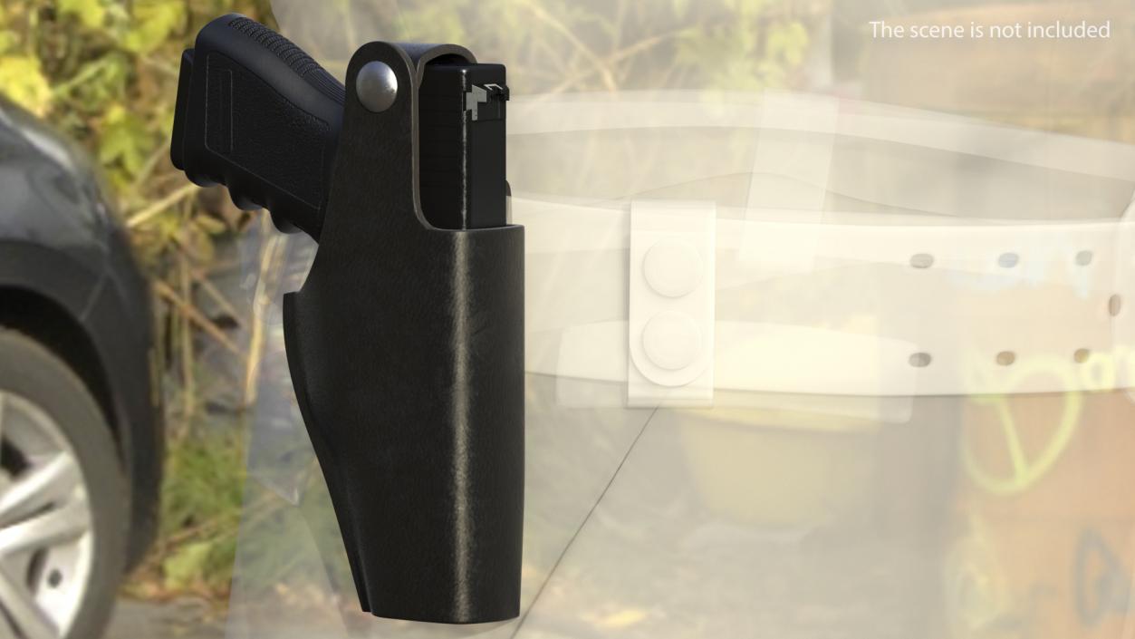 Gun in Tactical Belt  Holster 3D model