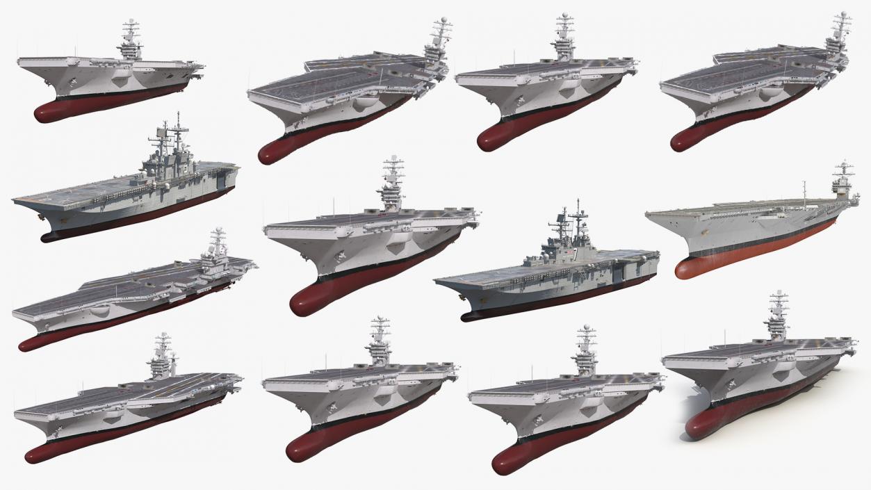 3D US Aircraft Carriers Collection 3 model