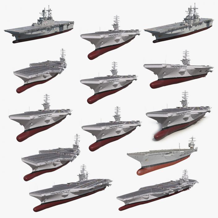 3D US Aircraft Carriers Collection 3 model