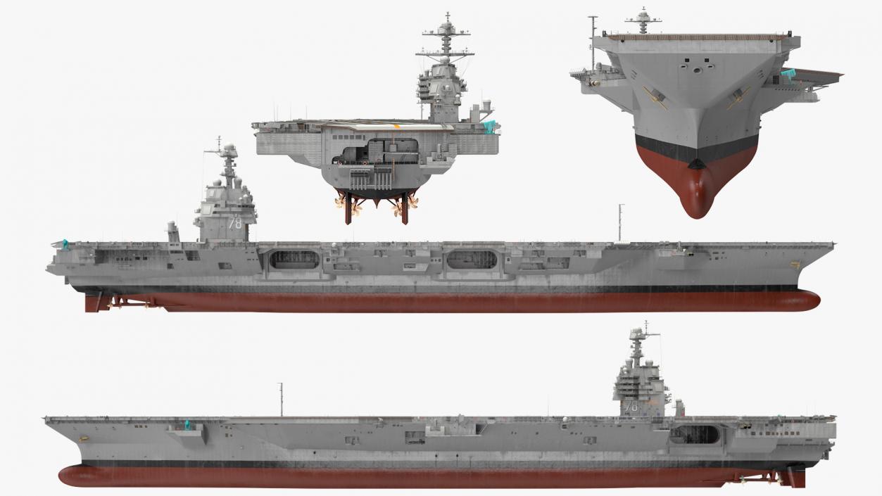 3D US Aircraft Carriers Collection 3 model