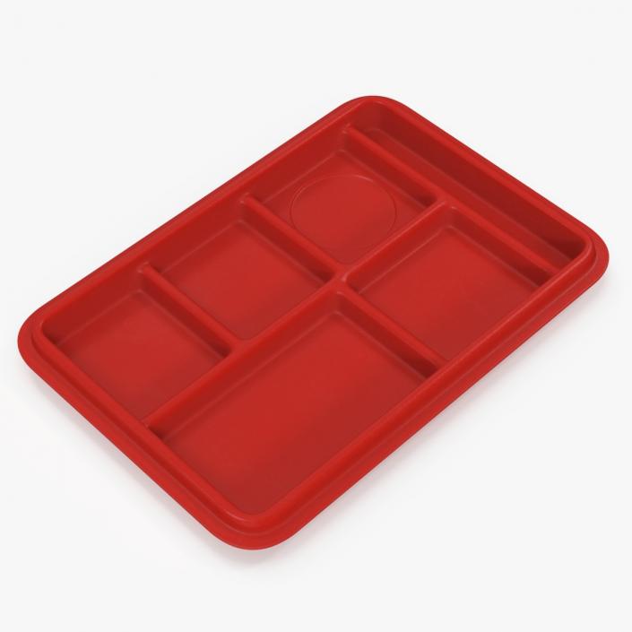 3D model Compartment Meal Tray Red