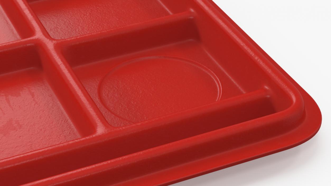 3D model Compartment Meal Tray Red