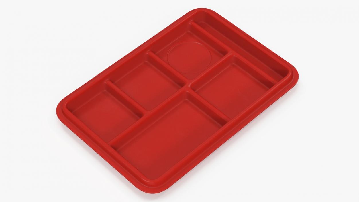 3D model Compartment Meal Tray Red