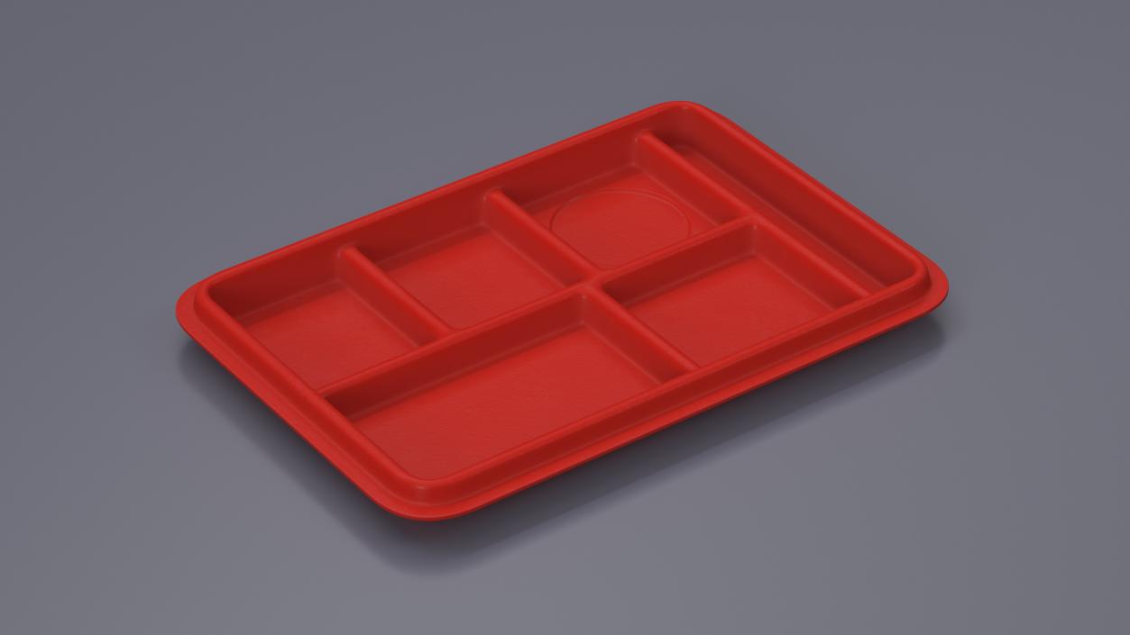 3D model Compartment Meal Tray Red