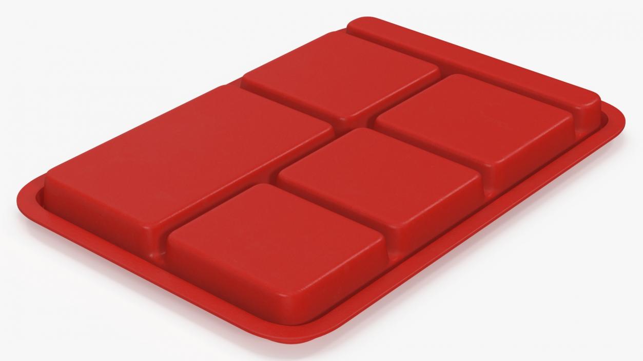 3D model Compartment Meal Tray Red