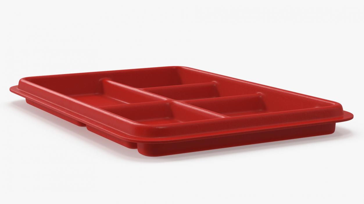 3D model Compartment Meal Tray Red