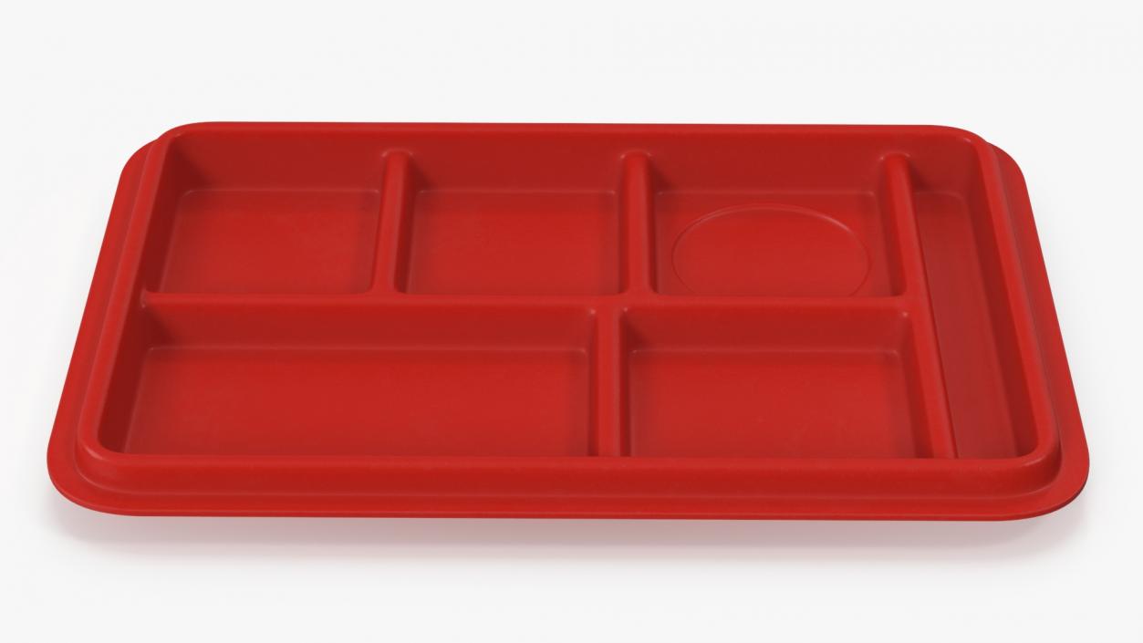 3D model Compartment Meal Tray Red