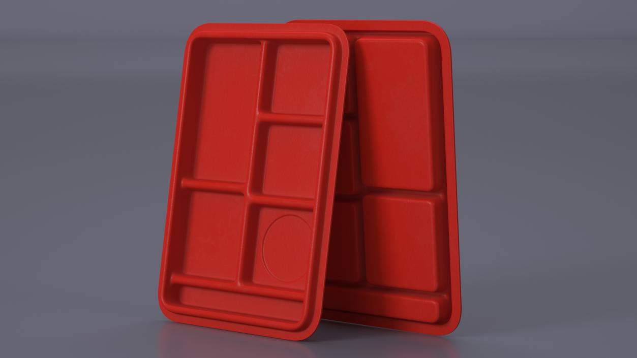 3D model Compartment Meal Tray Red