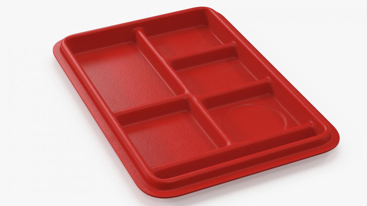 3D model Compartment Meal Tray Red