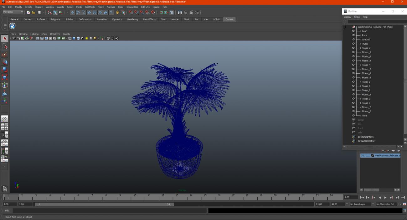 3D model Washingtonia Robusta Pot Plant