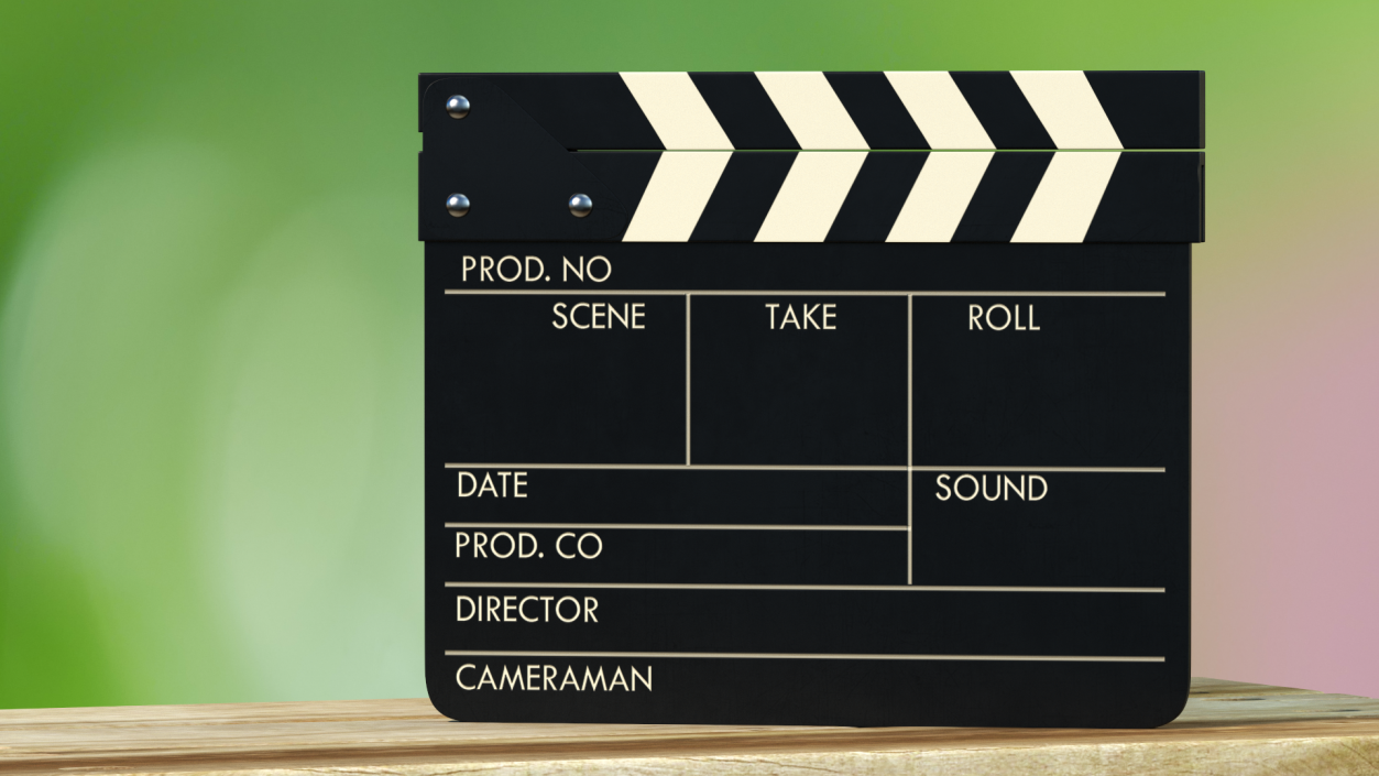 Wooden Movie Clapboard 3D