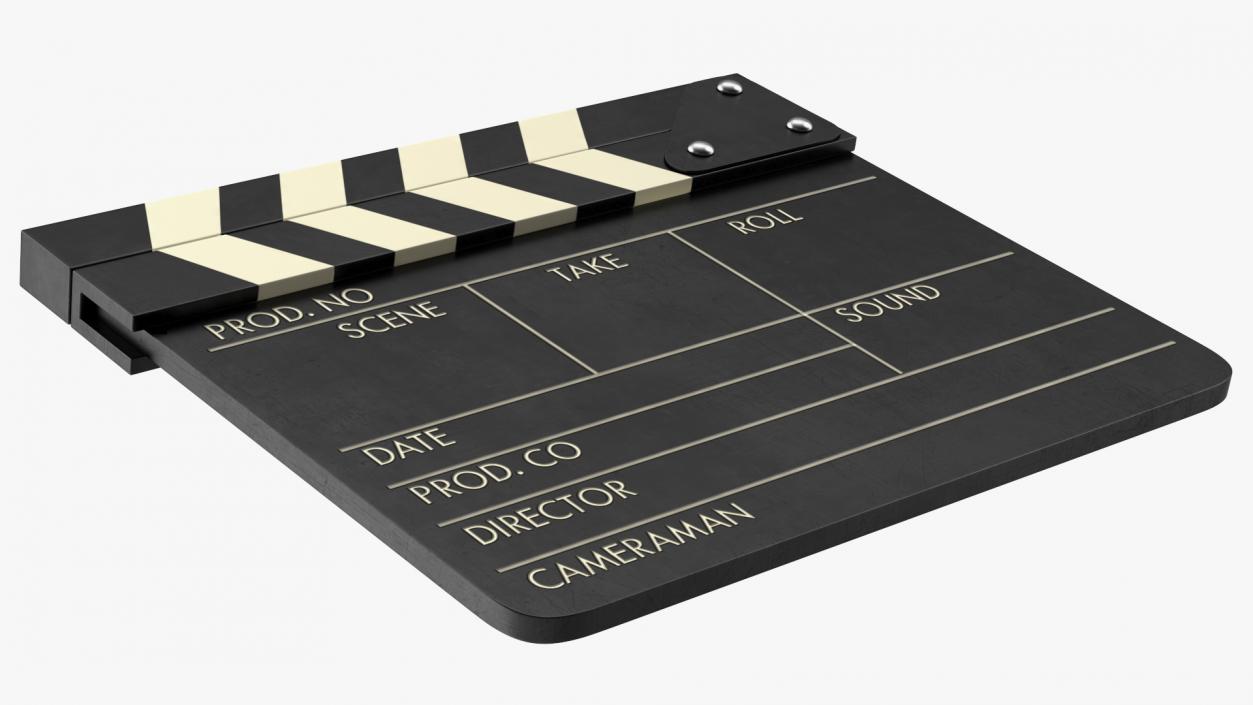 Wooden Movie Clapboard 3D