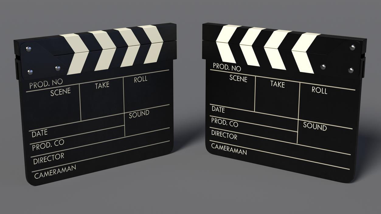 Wooden Movie Clapboard 3D